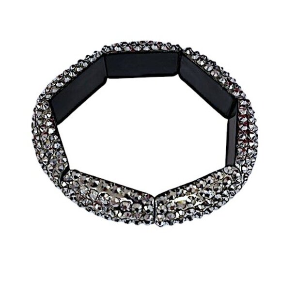 Silver Rhinestone Stretch Bracelet - Picture 1 of 2